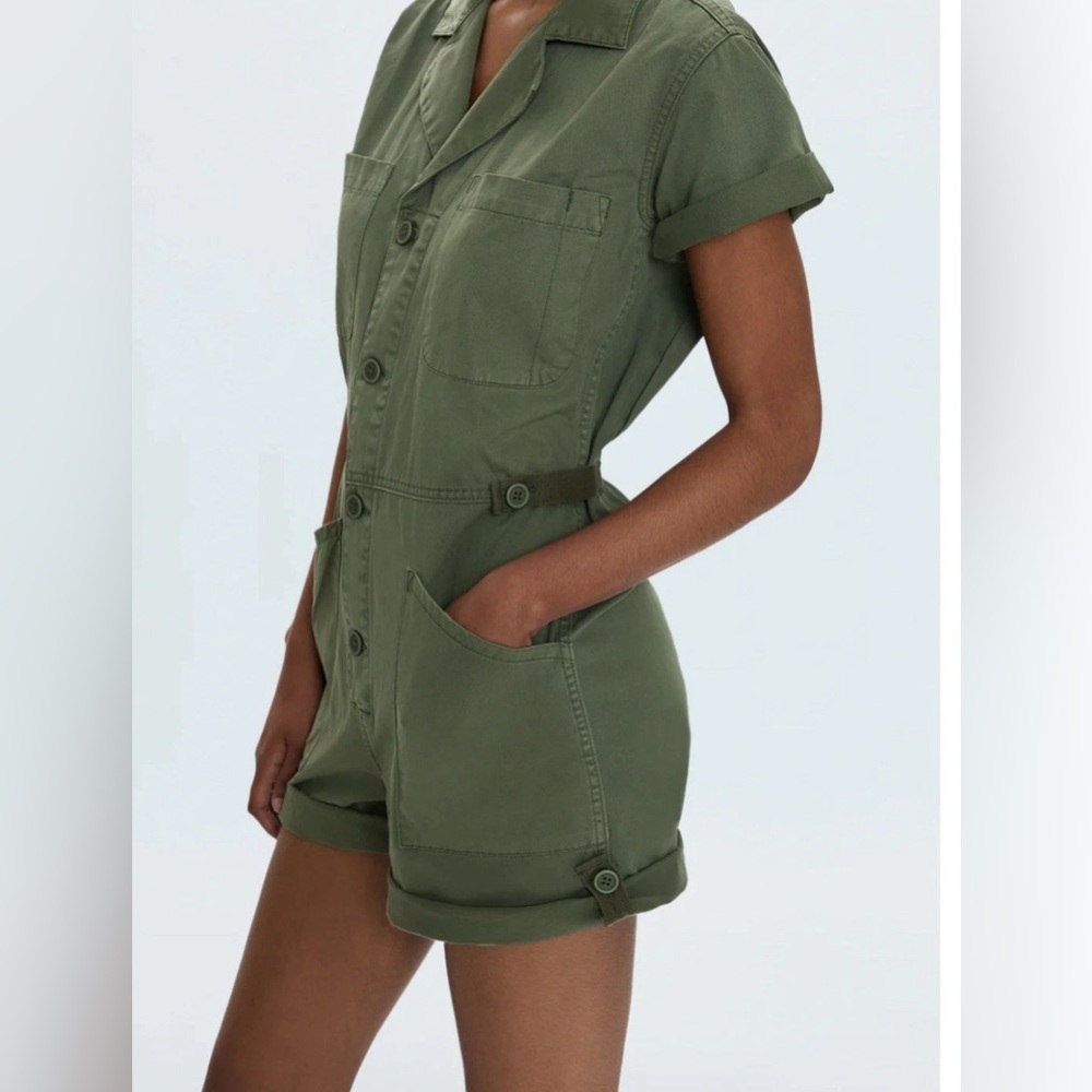 NWT $168 PISTOLA Parker Romper 100% Cotton In Meadow Green Size Large